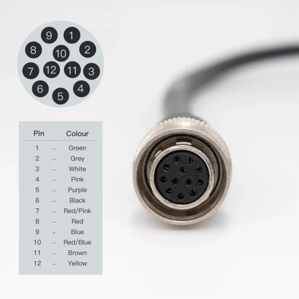 12-Pin Female to Open Trigger I/O & Camera Power High-Flex Cable for Industrial Camera - Image 3