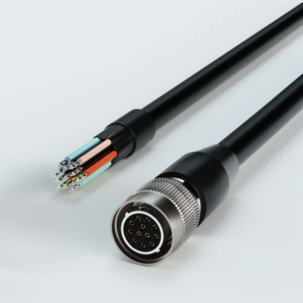 12-Pin Female to Open Trigger I/O & Camera Power High-Flex Cable for Industrial Camera